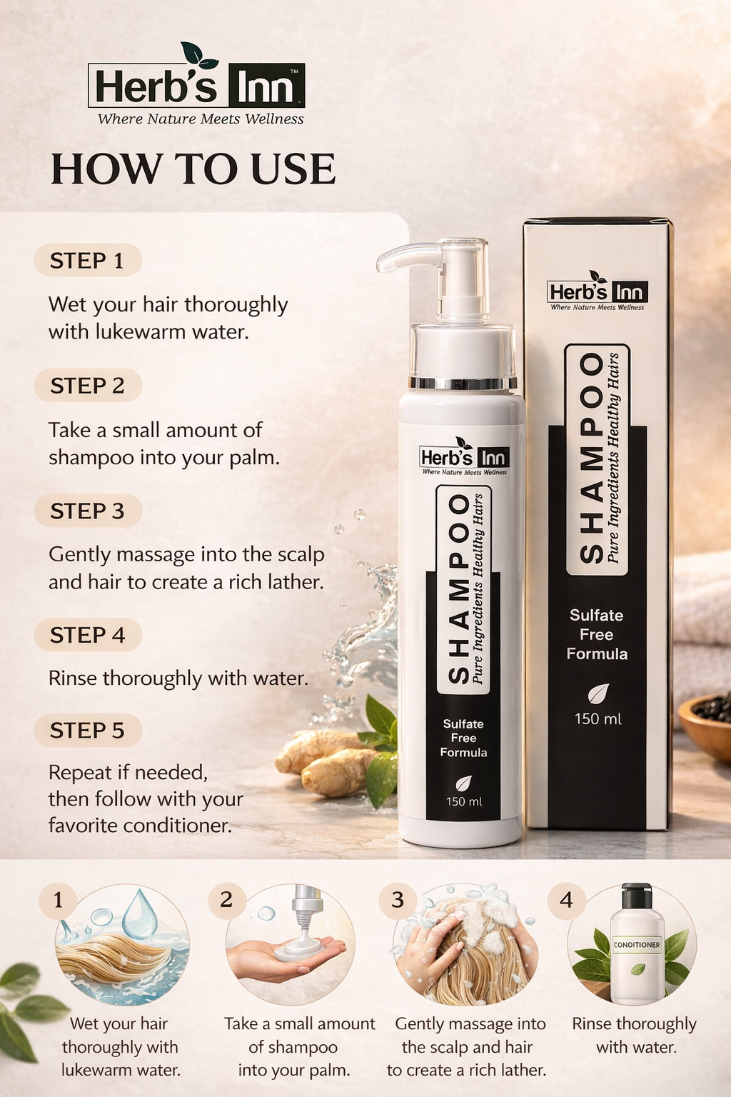 Herbs Inn Rice Shampoo